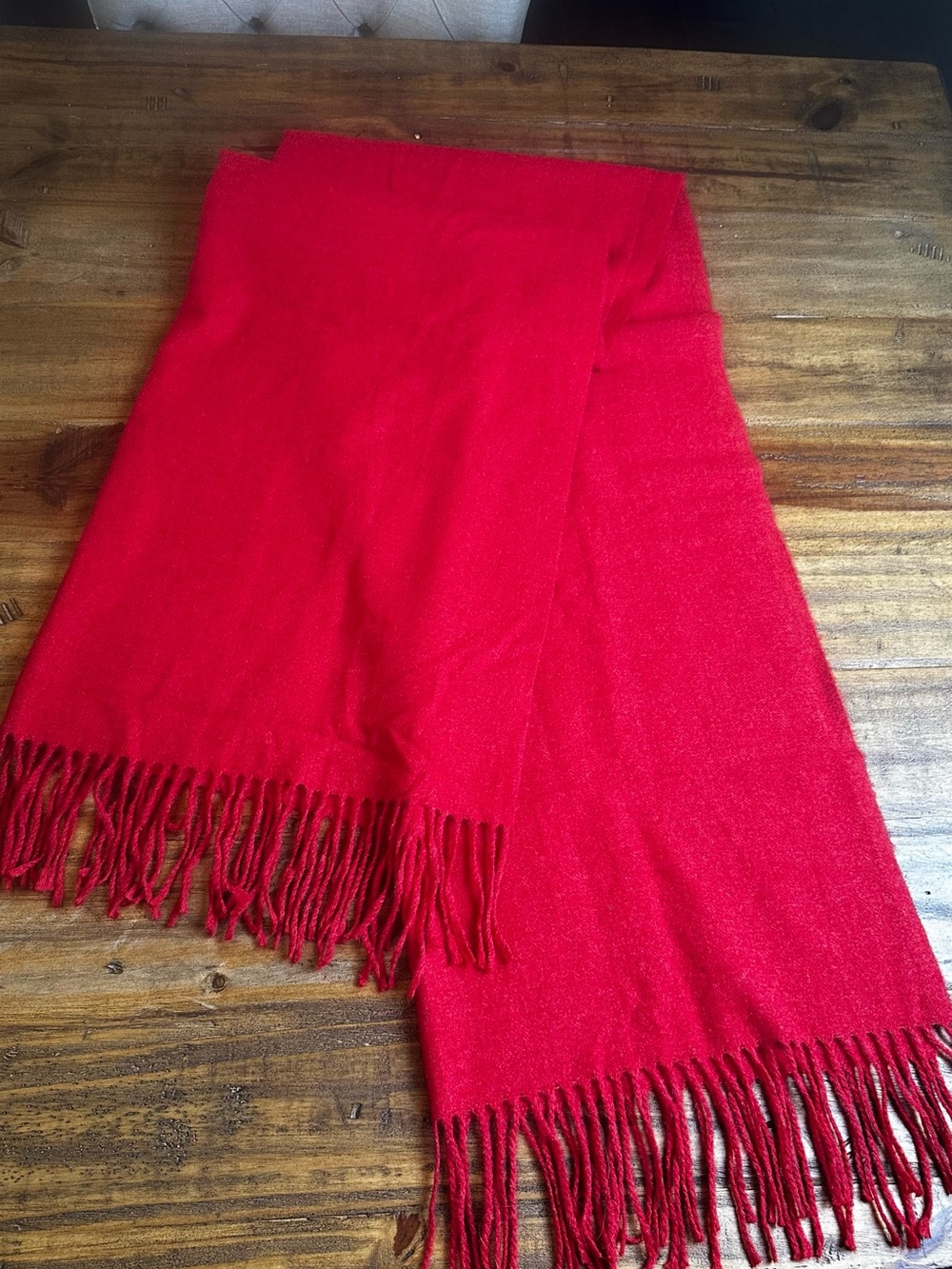 Liz Claiborne Vibrant Red Fringe Wrap Scarf